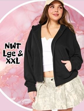 NWT Zip Up Hoodie w Split Kangaroo Pocket XXL
